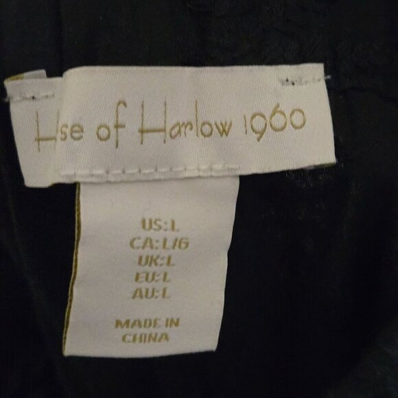 House Of Harlow Navy Embroidered Tone On Tone Cotton Barrel Trousers Size L - Picture 5 of 6